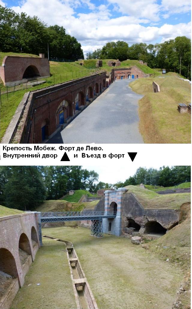 Две современные фотографии из форта де Лево, крепость Мобеж