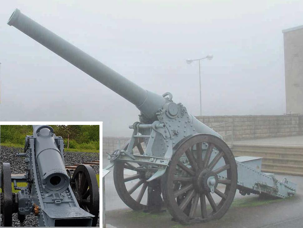 Фотография: 155-мм пушка обр. 1877/1916 г. из французского музея артиллерии. Общий вид и казенная часть сзади