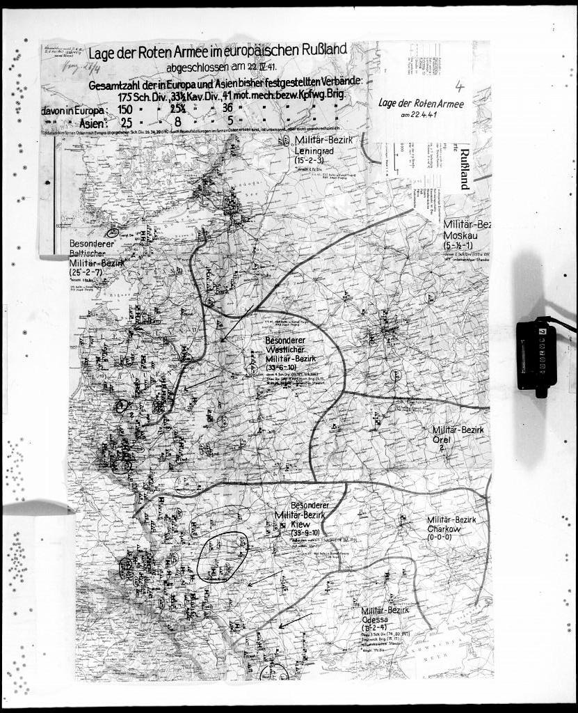 Расположение сил РККА в апреле 1941 по мнению немецкой разведки
