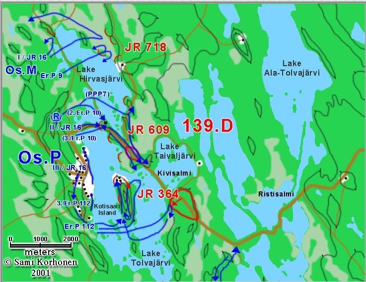 Схема маневрирования в бою у Толваярви 11 - 12 декабря 1939