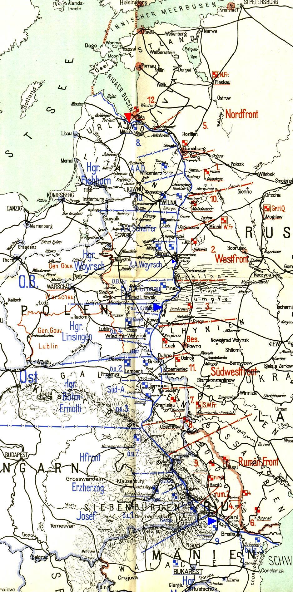 Восточный фронт Первой Мировой войны в январе - апреле 1917 года