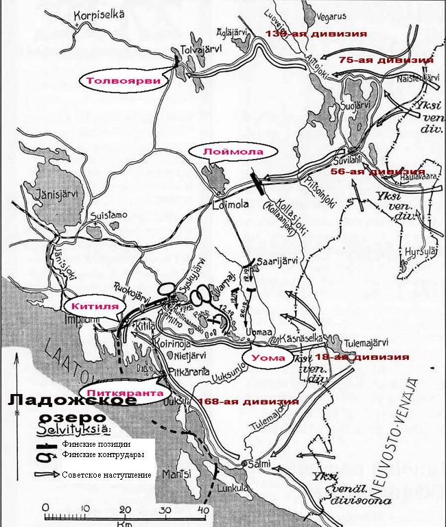 Схема операции 8-й армии во время Зимней Войны
